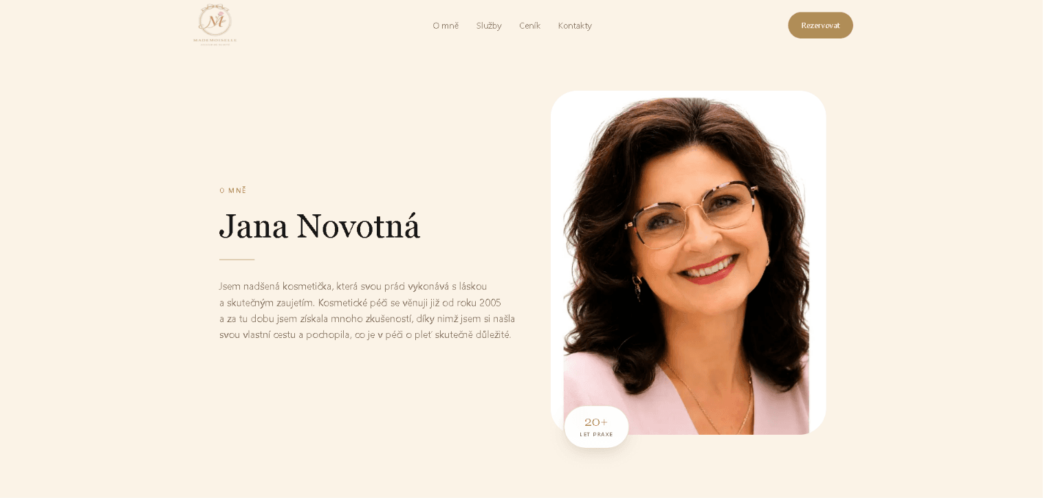 Rezervační systém vytvořený pro web Jany Novotné - ukázka realizace Michael Tvrdík